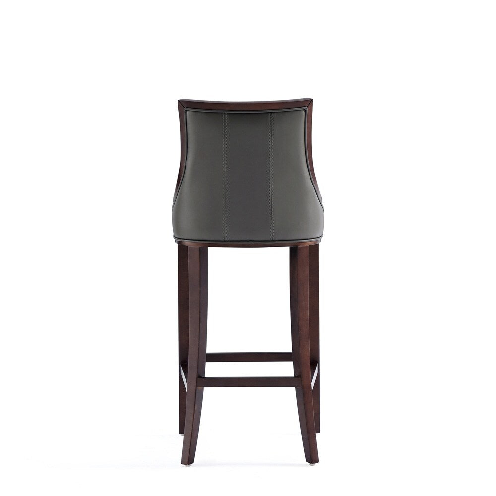 Manhattan Comfort - Fifth Avenue Faux Leather Barstool with Beech Wood Legs in Pebble Grey - BS007-PE veiw 5