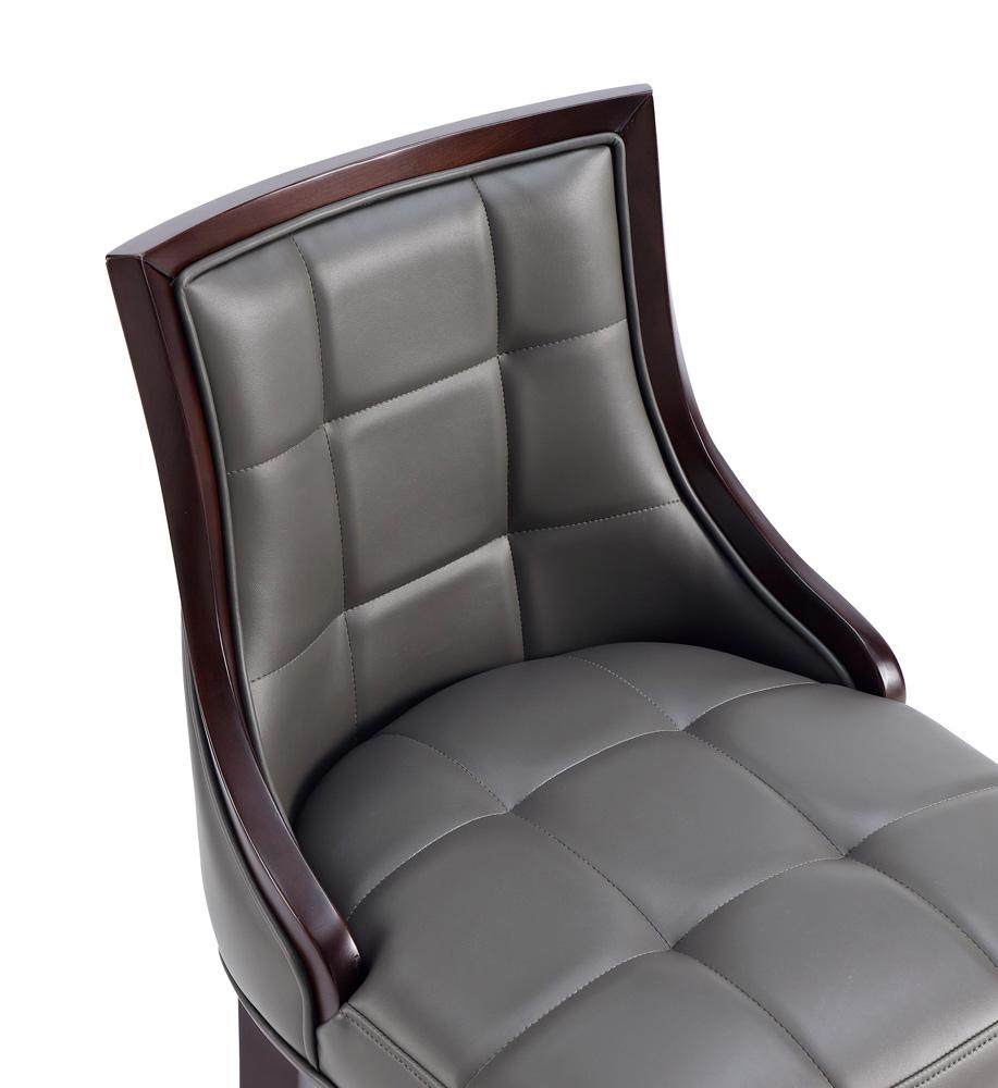 Manhattan Comfort - Fifth Avenue Faux Leather Barstool with Beech Wood Legs in Pebble Grey - BS007-PE veiw 8