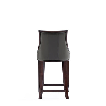 Manhattan Comfort - Fifth Avenue Faux Leather Counter Stool with Beech Wood Legs in Pebble Grey - Set of 2 - 2-CS012-PE veiw 6