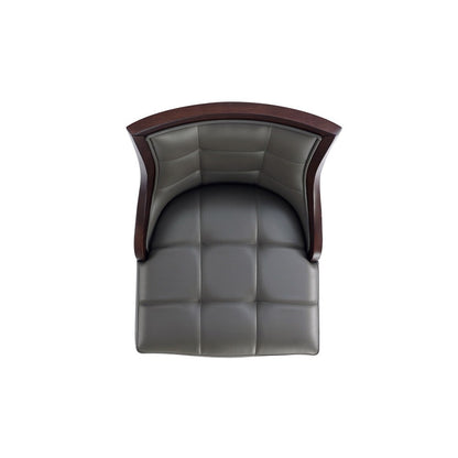 Manhattan Comfort - Fifth Avenue Faux Leather Counter Stool with Beech Wood Legs in Pebble Grey - Set of 3 - 3-CS012-PE veiw 6