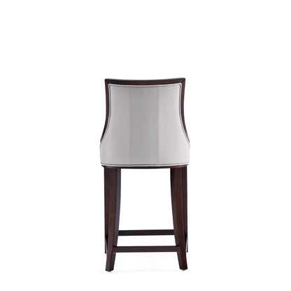 Manhattan Comfort - Fifth Avenue Faux Leather Counter Stool with Beech Wood Legs in Light Grey - CS012-LG veiw 5