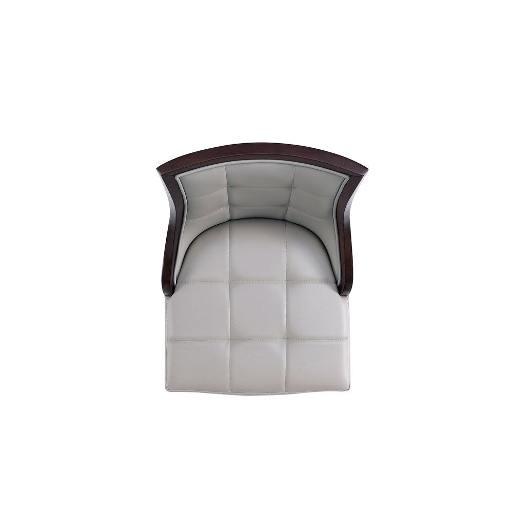 Manhattan Comfort - Fifth Avenue Faux Leather Counter Stool with Beech Wood Legs in Light Grey - CS012-LG veiw 6