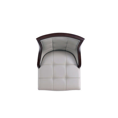 Manhattan Comfort - Fifth Avenue Faux Leather Counter Stool with Beech Wood Legs in Light Grey - CS012-LG veiw 6