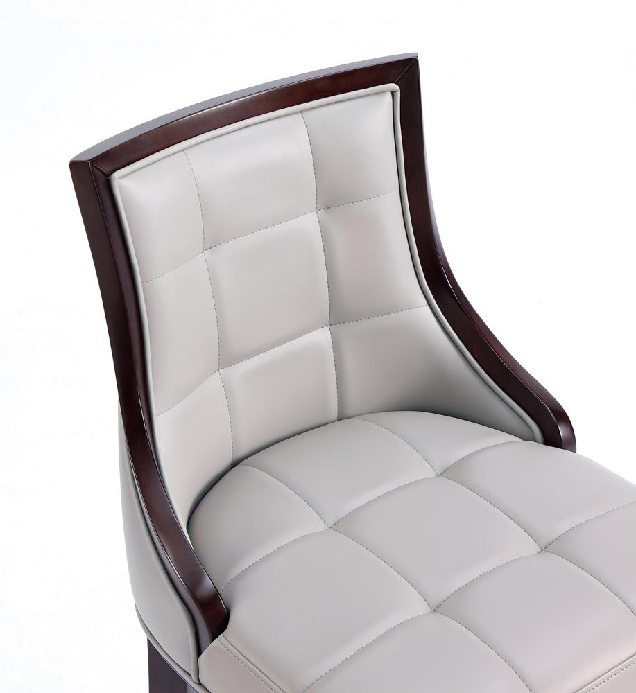 Manhattan Comfort - Fifth Avenue Faux Leather Counter Stool with Beech Wood Legs in Light Grey - CS012-LG veiw 8