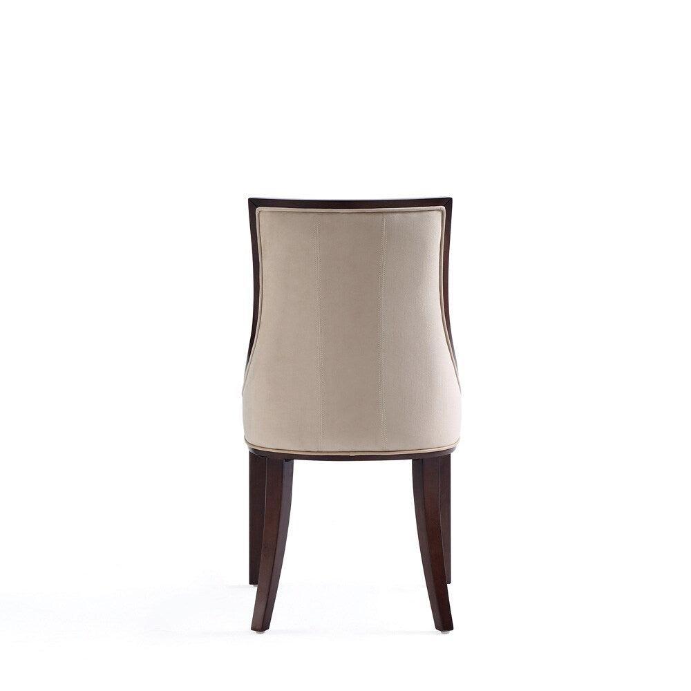 Manhattan Comfort - Fifth Avenue Faux Leather and Velvet Dining Chair with Beech Wood Legs in Tan - Set of 2 - DC008-TN veiw 6