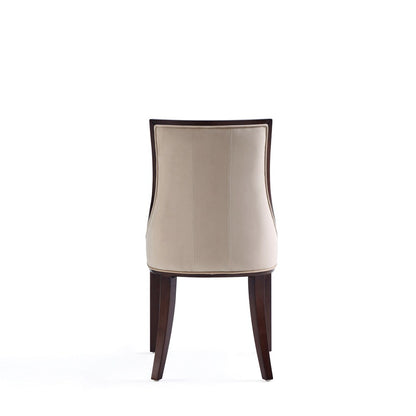 Manhattan Comfort - Fifth Avenue Faux Leather and Velvet Dining Chair with Beech Wood Legs in Tan - Set of 2 - DC008-TN veiw 6