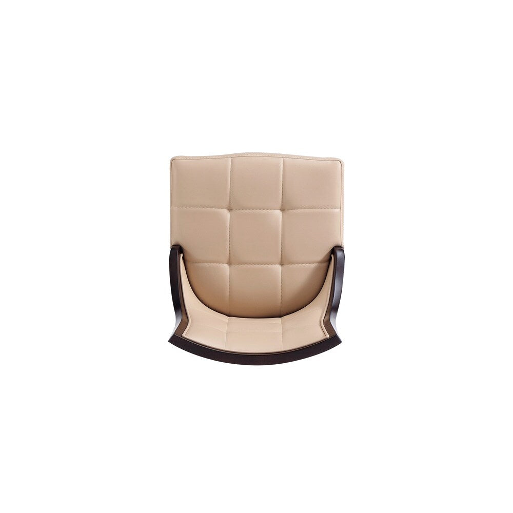 Manhattan Comfort - Fifth Avenue Faux Leather and Velvet Dining Chair with Beech Wood Legs in Tan - Set of 2 - DC008-TN veiw 7