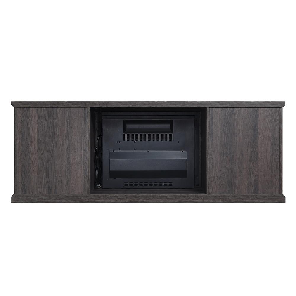 Manhattan Comfort - Fireplace and Franklin Fireplace with 6 Fixed Shelves in BlackBrown - FP3-BR veiw 3