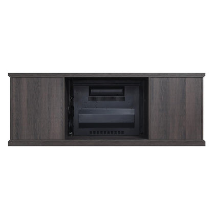 Manhattan Comfort - Fireplace and Franklin Fireplace with 6 Fixed Shelves in BlackBrown - FP3-BR veiw 3