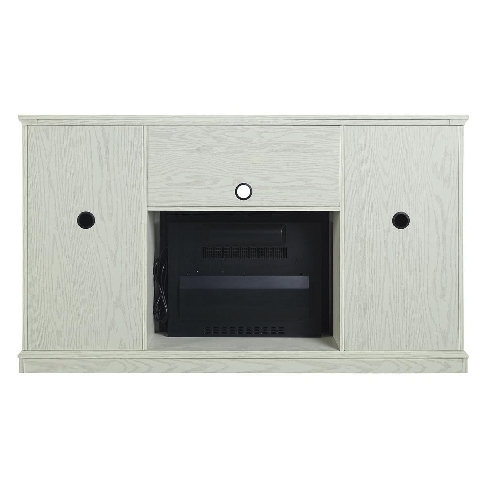 Manhattan Comfort - Fireplace and Myrtle Fireplace with 7 Fixed Shelves in BlackCream Oak - FP2-CR veiw 2