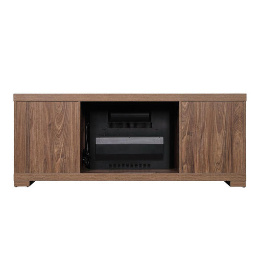 Manhattan Comfort - Fireplace and Richmond Fireplace with 2 Drawers in BlackBrown - FP1-BR veiw 2