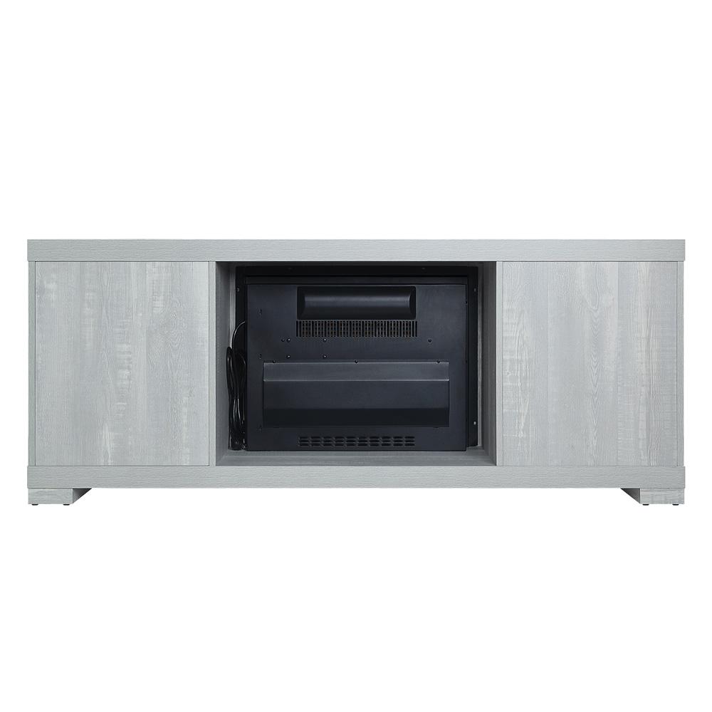 Manhattan Comfort - Fireplace and Richmond Fireplace with 2 Drawers in BlackGrey - FP1-GY veiw 3