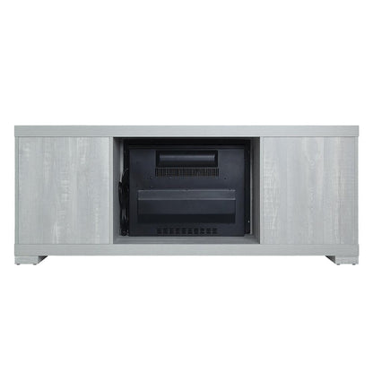 Manhattan Comfort - Fireplace and Richmond Fireplace with 2 Drawers in BlackGrey - FP1-GY veiw 3