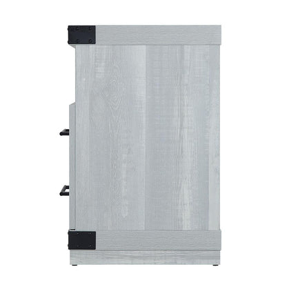 Manhattan Comfort - Fireplace and Richmond Fireplace with 2 Drawers in BlackGrey - FP1-GY veiw 4