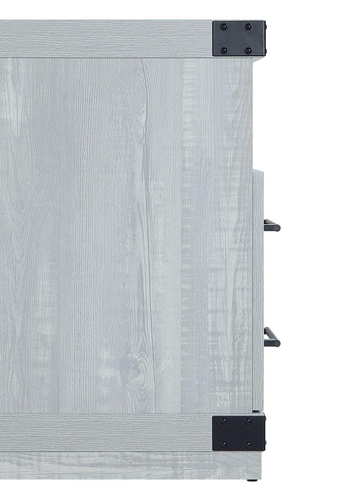 Manhattan Comfort - Fireplace and Richmond Fireplace with 2 Drawers in BlackGrey - FP1-GY veiw 8