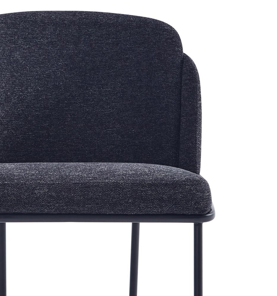 Manhattan Comfort - Flor Twill Weave Dining Chair with Metal Legs in Black - Set of 2 - 2-DC052-BK veiw 8