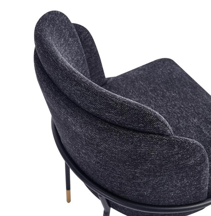 Manhattan Comfort - Flor Twill Weave Dining Chair with Metal Legs in Black - Set of 2 - 2-DC052-BK veiw 9