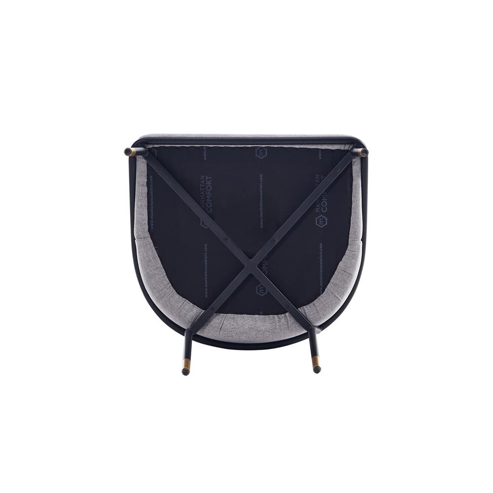Manhattan Comfort - Flor Twill Weave Dining Chair with Metal Legs in Grey - Set of 2 - 2-DC052-GY veiw 7