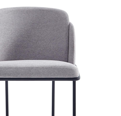 Manhattan Comfort - Flor Twill Weave Dining Chair with Metal Legs in Grey - Set of 2 - 2-DC052-GY veiw 8