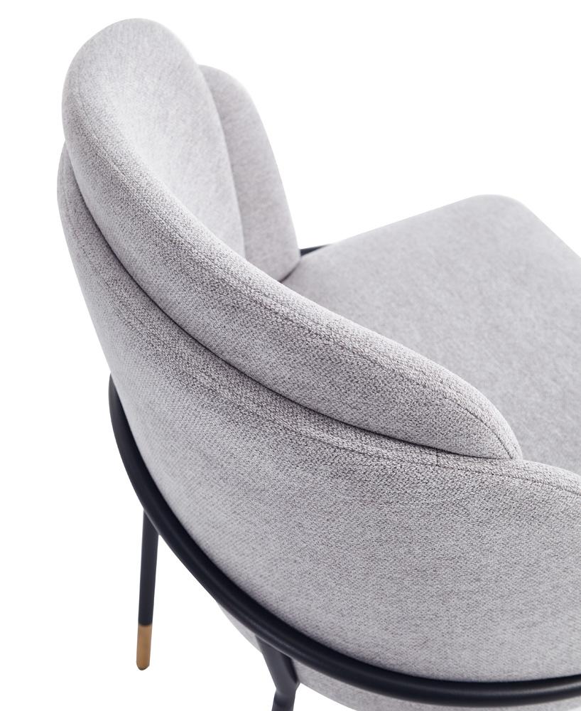 Manhattan Comfort - Flor Twill Weave Dining Chair with Metal Legs in Grey - Set of 2 - 2-DC052-GY veiw 9