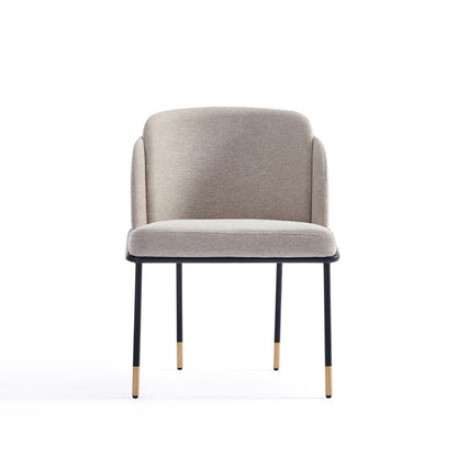 Manhattan Comfort - Flor Twill Weave Dining Chair with Metal Legs in Wheat - Set of 2 - 2-DC052-WT veiw 2