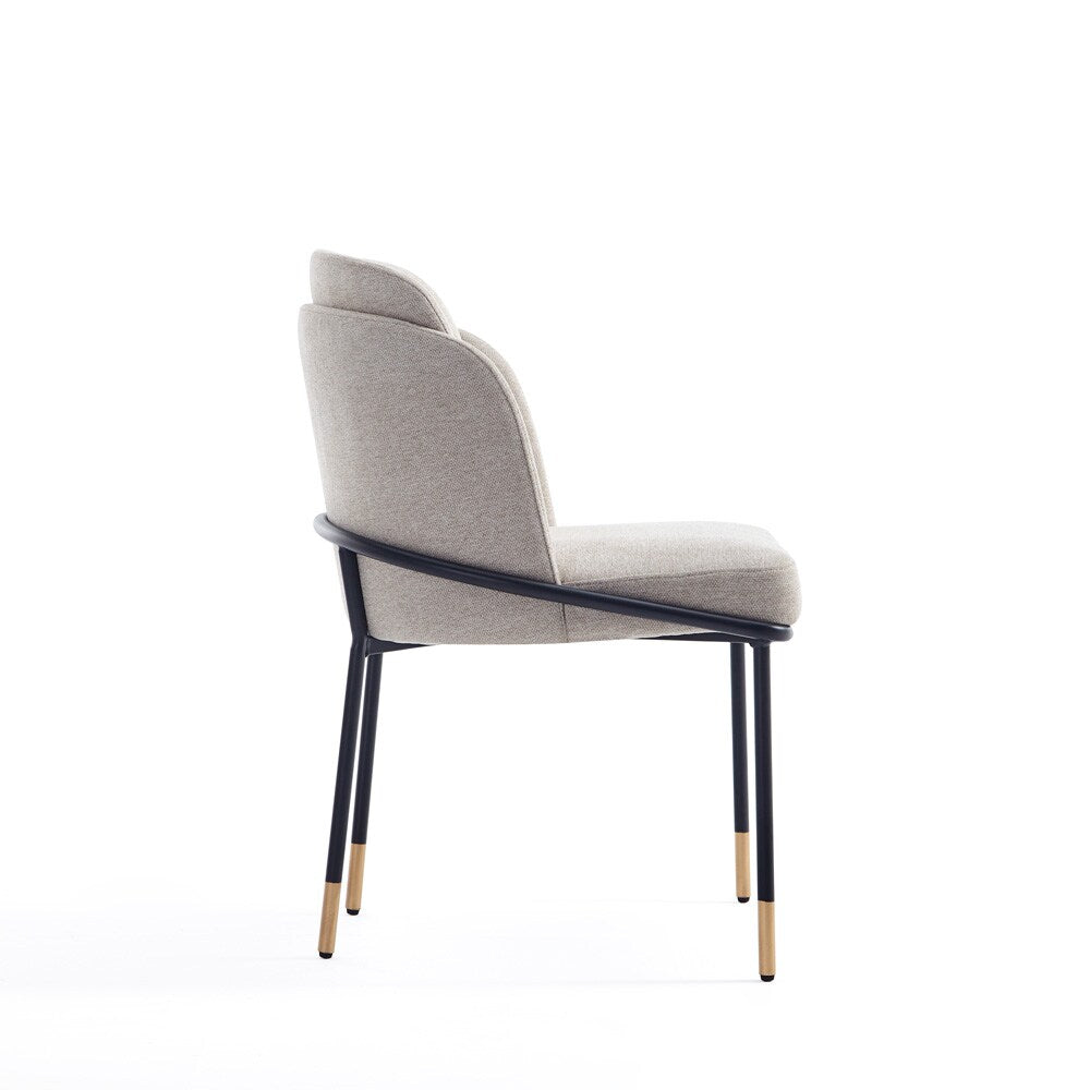 Manhattan Comfort - Flor Twill Weave Dining Chair with Metal Legs in Wheat - Set of 2 - 2-DC052-WT veiw 3