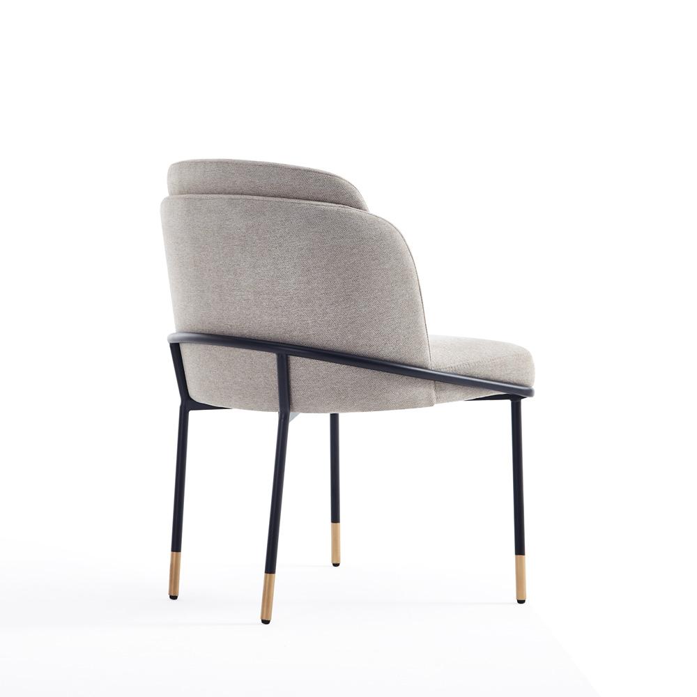 Manhattan Comfort - Flor Twill Weave Dining Chair with Metal Legs in Wheat - Set of 2 - 2-DC052-WT veiw 4