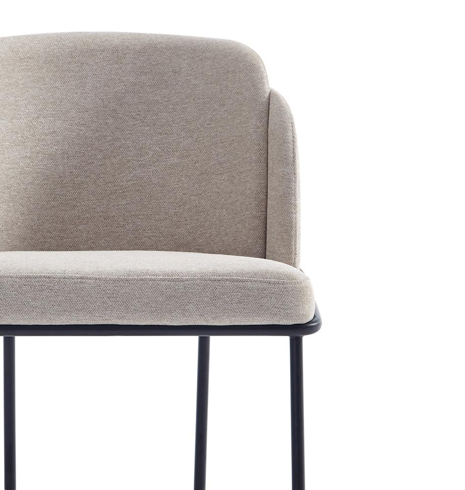 Manhattan Comfort - Flor Twill Weave Dining Chair with Metal Legs in Wheat - Set of 2 - 2-DC052-WT veiw 8