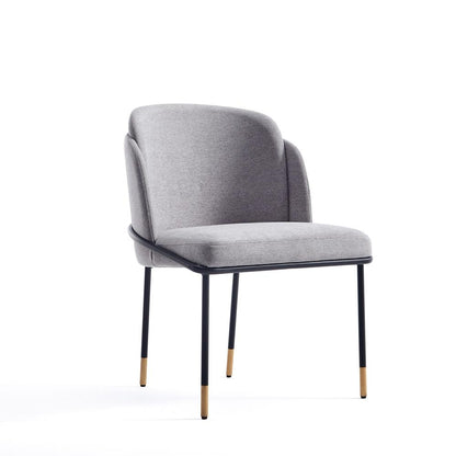 Manhattan Comfort - Flor Twill Weave Dining Chair with Metal Legs in Grey - DC052-GY veiw 1