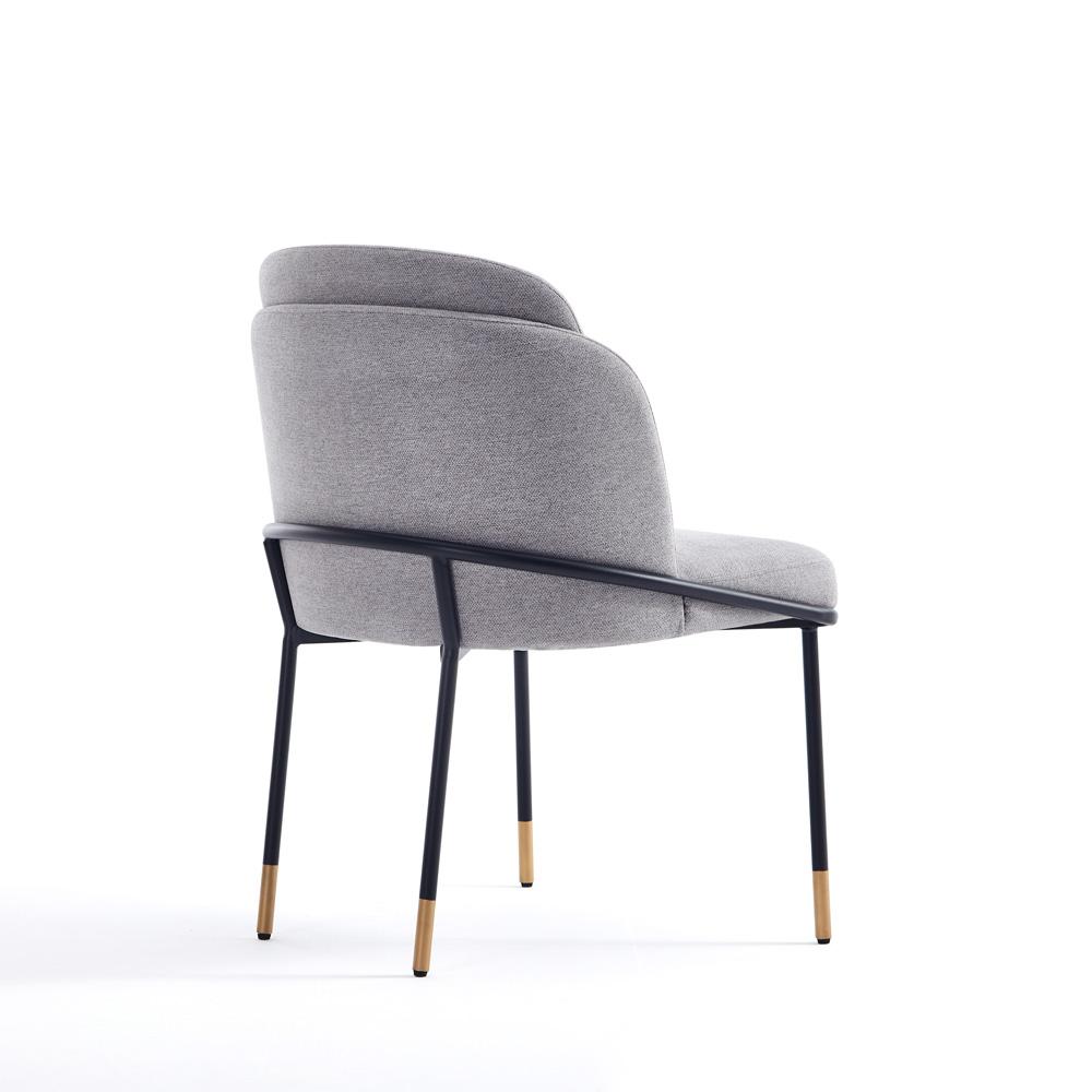 Manhattan Comfort - Flor Twill Weave Dining Chair with Metal Legs in Grey - DC052-GY veiw 3