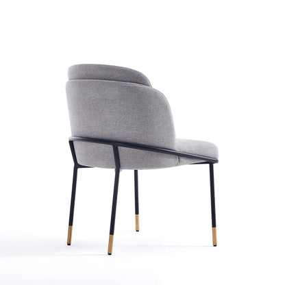 Manhattan Comfort - Flor Twill Weave Dining Chair with Metal Legs in Grey - DC052-GY veiw 3