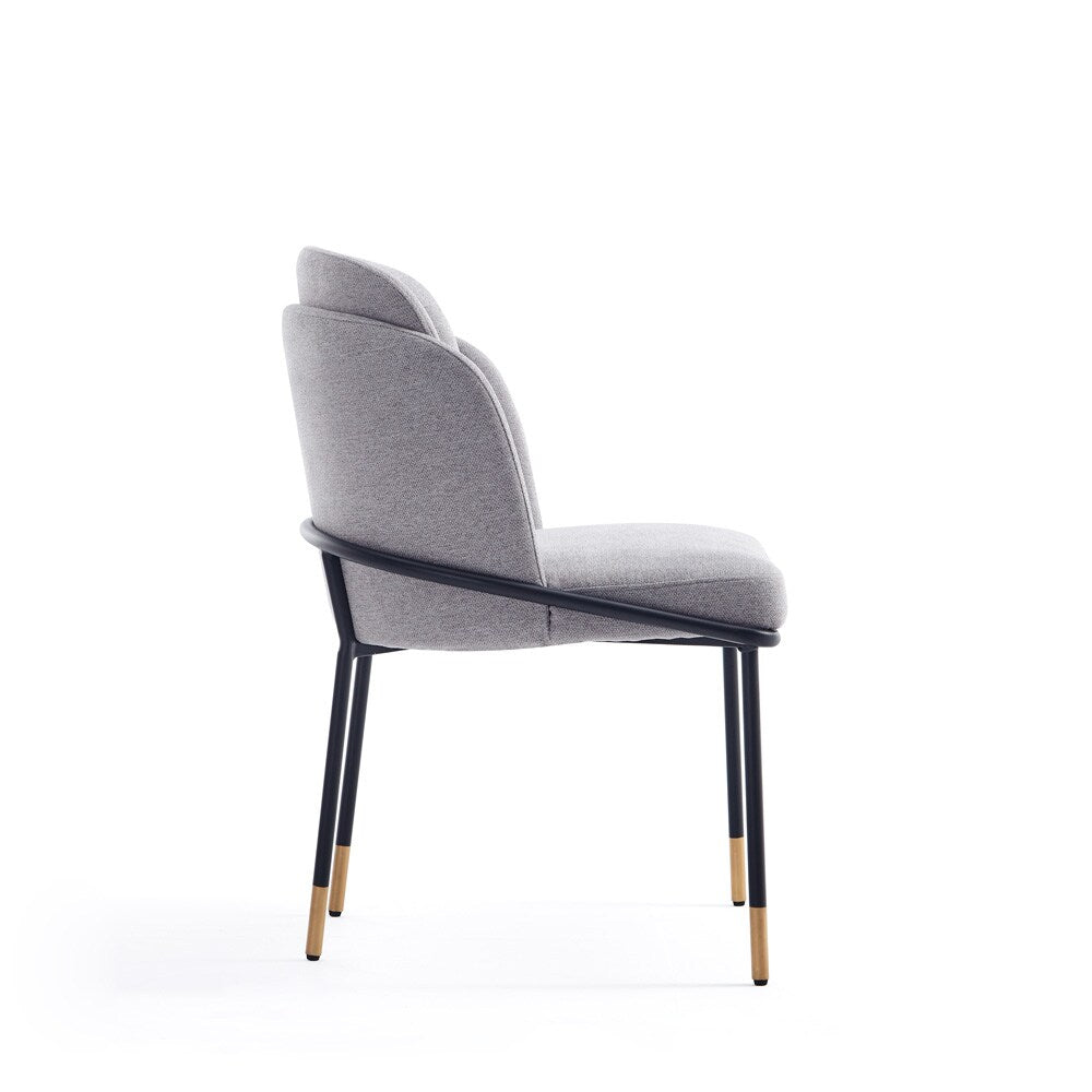 Manhattan Comfort - Flor Twill Weave Dining Chair with Metal Legs in Grey - DC052-GY veiw 4