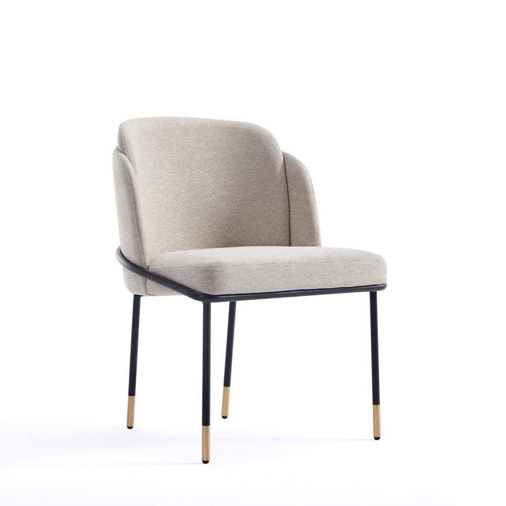 Manhattan Comfort - Flor Twill Weave Dining Chair with Metal Legs in Wheat - DC052-WT veiw 1