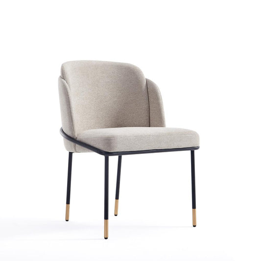 Manhattan Comfort - Flor Twill Weave Dining Chair with Metal Legs in Wheat - DC052-WT veiw 1