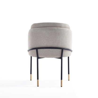 Manhattan Comfort - Flor Twill Weave Dining Chair with Metal Legs in Wheat - DC052-WT veiw 5