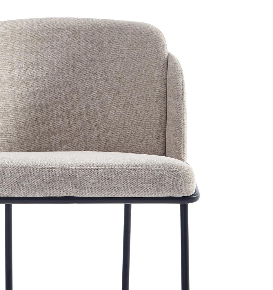 Manhattan Comfort - Flor Twill Weave Dining Chair with Metal Legs in Wheat - DC052-WT veiw 8