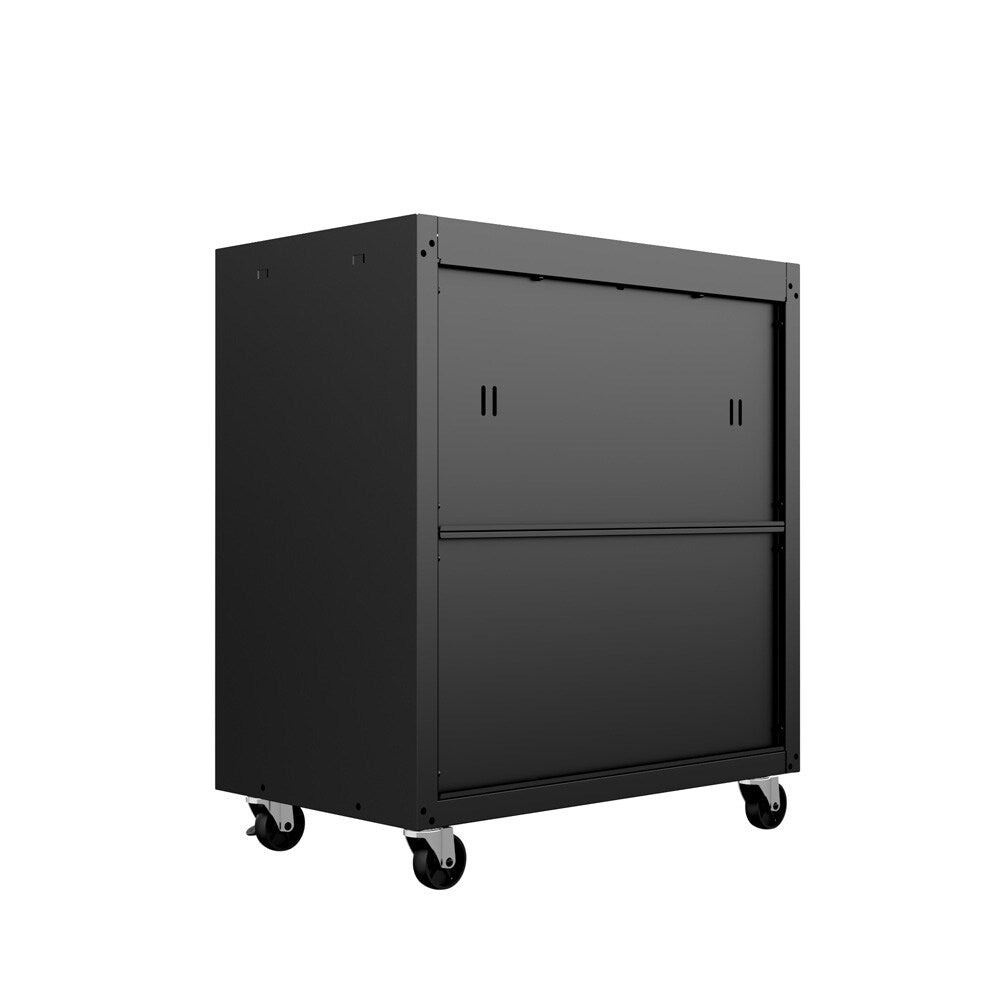 Manhattan Comfort - 3-Piece Fortress Garage Set with 4 Adjustable Shelves in Charcoal Grey - 14GMC-CH veiw 4