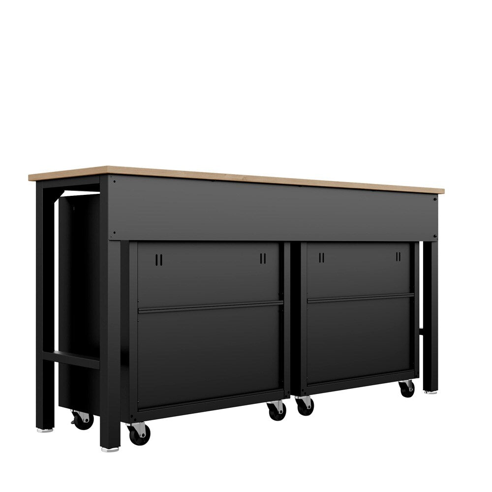 Manhattan Comfort - 3-Piece Fortress Garage Set with 4 Adjustable Shelves in Charcoal Grey - 14GMC-CH veiw 7