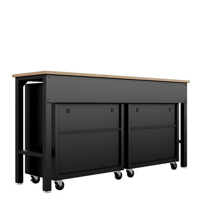Manhattan Comfort - 3-Piece Fortress Garage Set with 4 Adjustable Shelves in Charcoal Grey - 14GMC-CH veiw 7