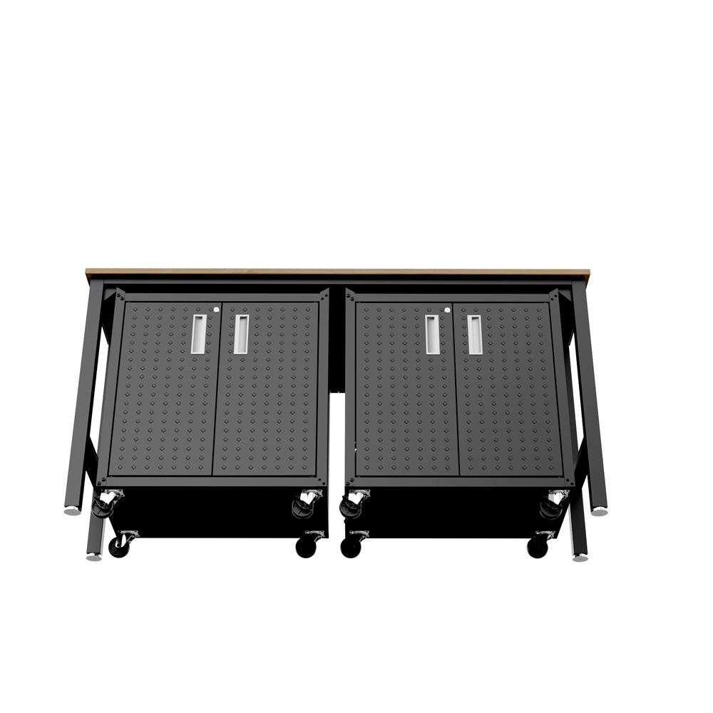 Manhattan Comfort - 3-Piece Fortress Garage Set with 4 Adjustable Shelves in Charcoal Grey - 14GMC-CH veiw 8