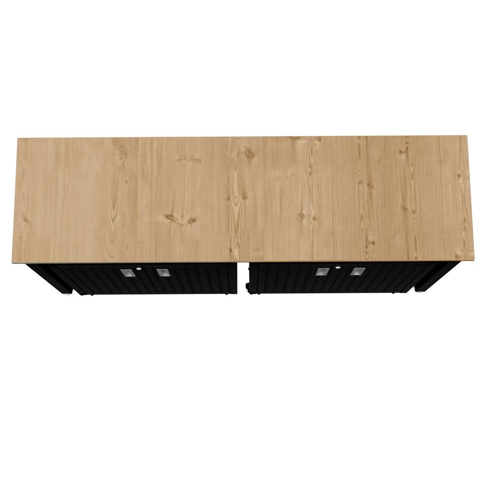 Manhattan Comfort - 3-Piece Fortress Garage Set with 4 Adjustable Shelves in Charcoal Grey - 14GMC-CH veiw 9