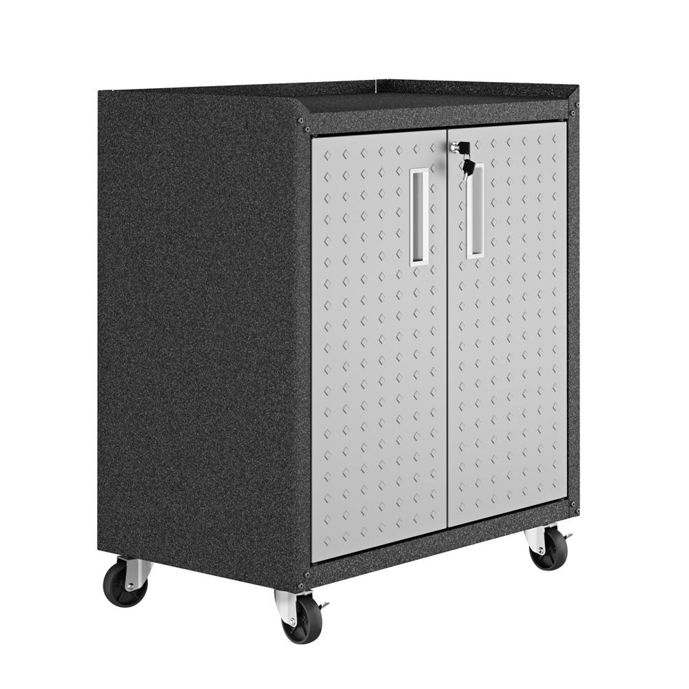 Manhattan Comfort - 3-Piece Fortress Garage Set with 4 Adjustable Shelves in Grey - 14GMC veiw 2
