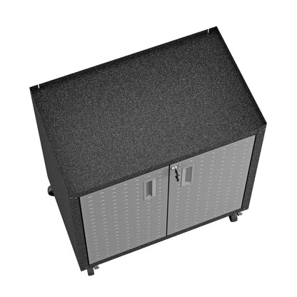 Manhattan Comfort - 3-Piece Fortress Garage Set with 4 Adjustable Shelves in Grey - 14GMC veiw 5