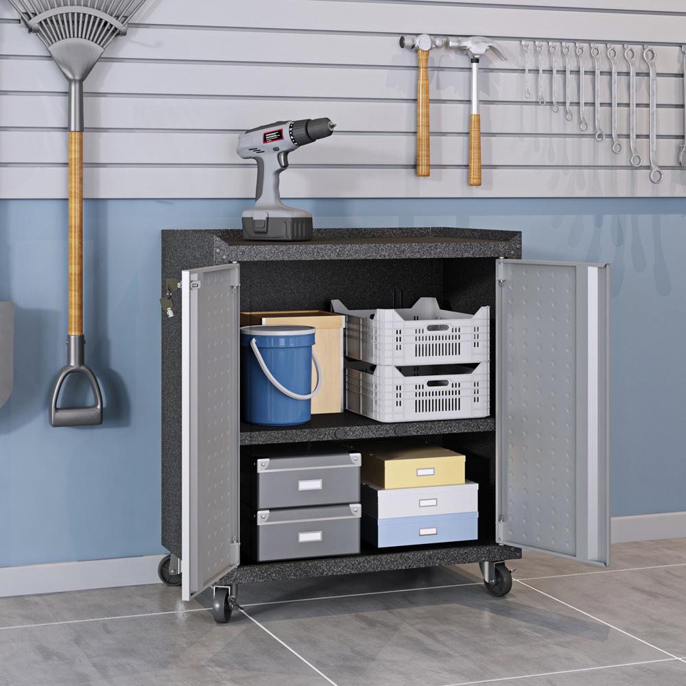 Manhattan Comfort - 3-Piece Fortress Garage Set with 4 Adjustable Shelves in Grey - 14GMC veiw 11