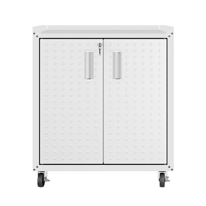 Manhattan Comfort - 3-Piece Fortress Garage Set with 4 Adjustable Shelves in White - 14GMC-WH veiw 2