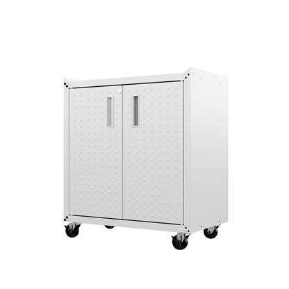 Manhattan Comfort - 3-Piece Fortress Garage Set with 4 Adjustable Shelves in White - 14GMC-WH veiw 3