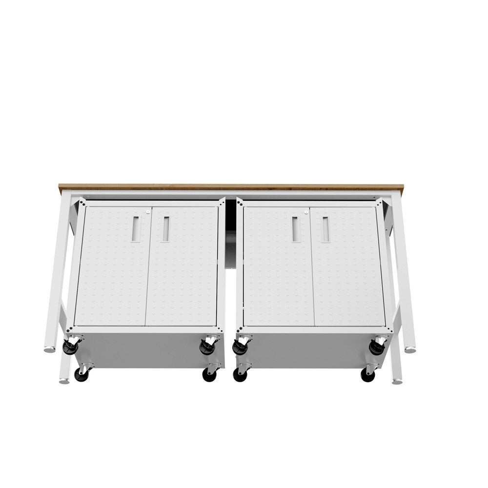 Manhattan Comfort - 3-Piece Fortress Garage Set with 4 Adjustable Shelves in White - 14GMC-WH veiw 6
