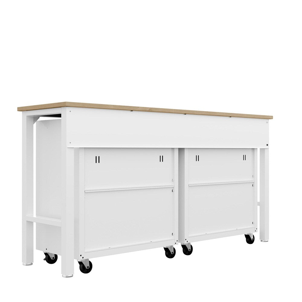 Manhattan Comfort - 3-Piece Fortress Garage Set with 4 Adjustable Shelves in White - 14GMC-WH veiw 7