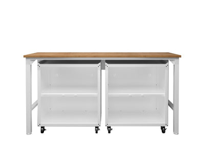 Manhattan Comfort - 3-Piece Fortress Garage Set with 4 Adjustable Shelves in White - 14GMC-WH veiw 8