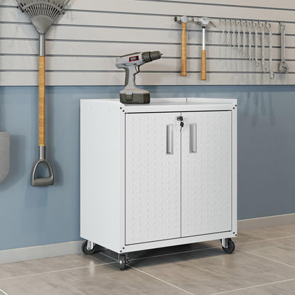 Manhattan Comfort - 3-Piece Fortress Garage Set with 4 Adjustable Shelves in White - 14GMC-WH veiw 11